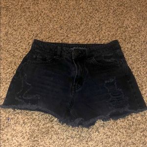 Black jean shorts